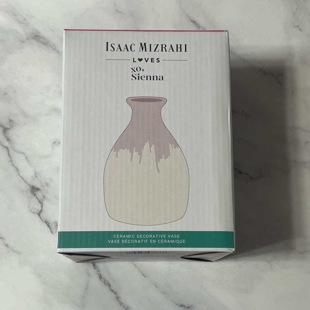 Isaac Mizrahi Ceramic Vase - White and Pink